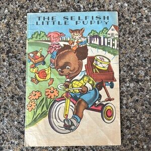 Vintage 1940s The Selfish Little Puppy Children's "Book" booklet